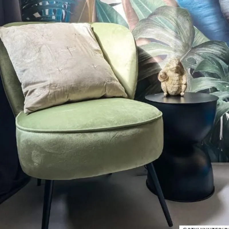 Xenos Fauteuils-Fauteuil Frida - groen - 77x69x60 cm
