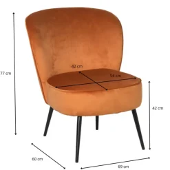 Xenos Fauteuils-Fauteuil Frida - terra - 77x69x60 cm
