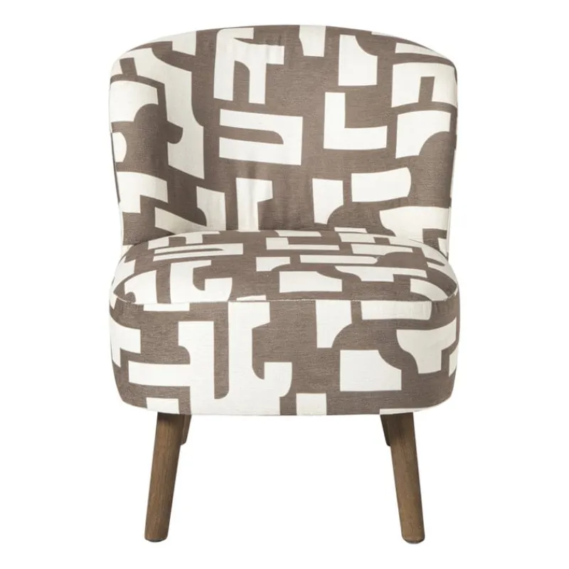 Xenos Fauteuils-Fauteuil japandi - beige - 69x66x56 cm