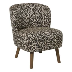 Xenos Fauteuils-Fauteuil luipaard - bruin - 69x66x56 cm