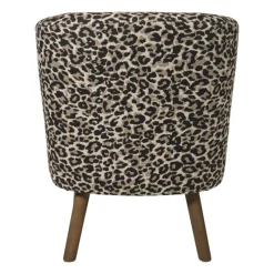 Xenos Fauteuils-Fauteuil luipaard - bruin - 69x66x56 cm