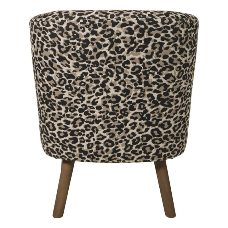 Xenos Fauteuils-Fauteuil luipaard - bruin - 69x66x56 cm