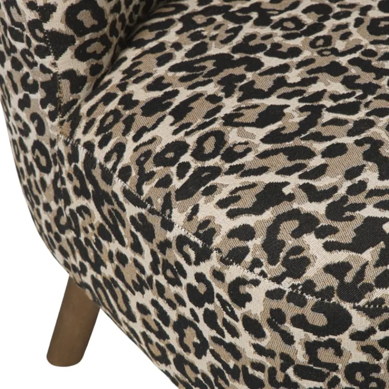 Xenos Fauteuils-Fauteuil luipaard - bruin - 69x66x56 cm