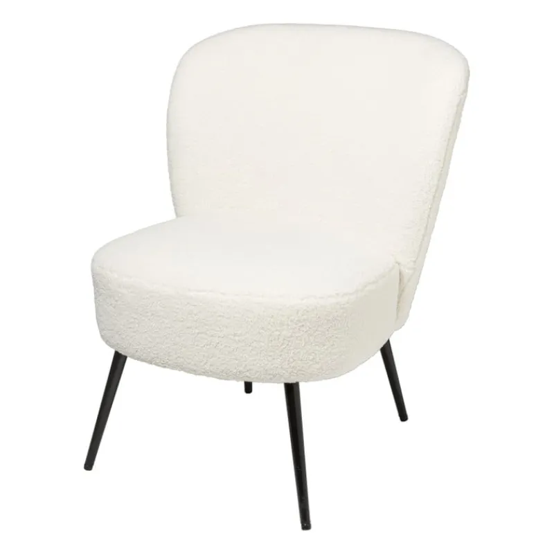 Xenos Fauteuils-Fauteuil teddy - wit - 77x69x60 cm