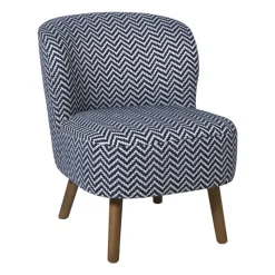 Xenos Fauteuils-Fauteuil zigzag - blauw/wit - 69x66x56 cm