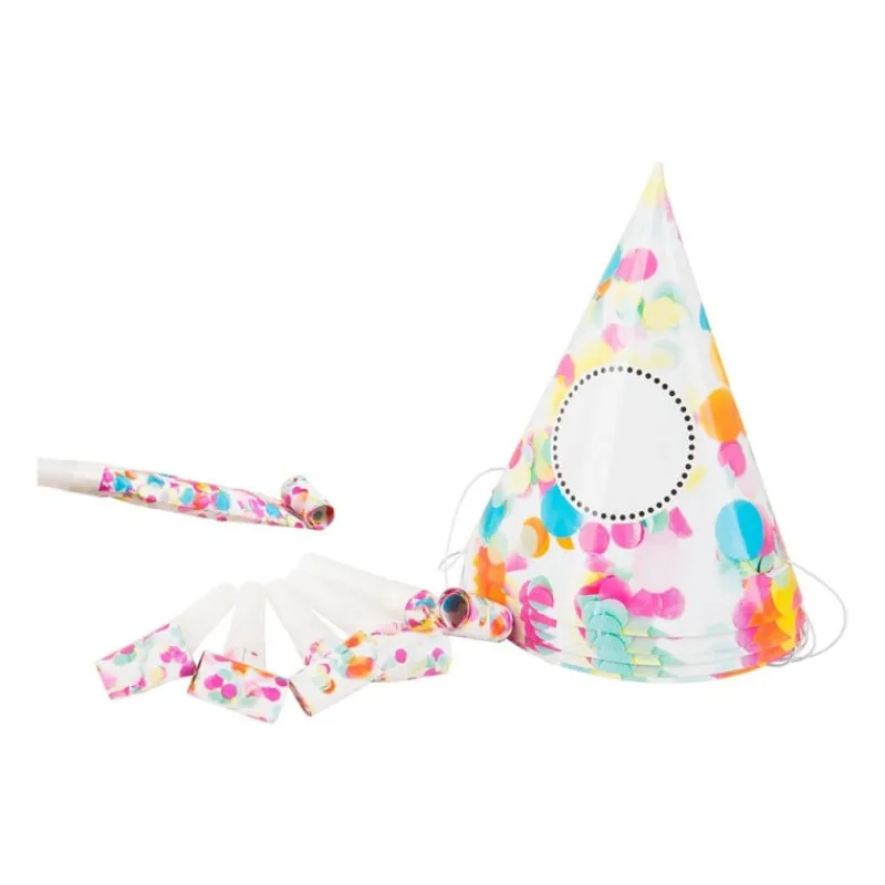Xenos Verkleedaccessoires-Feesthoedjes met roltongen - set van 5