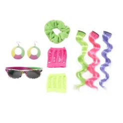 Xenos Verkleedaccessoires-Feestset disco met accessoires - set van 8