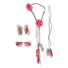 Xenos Verkleedaccessoires-Feestset hippie met accessoires - set van 4