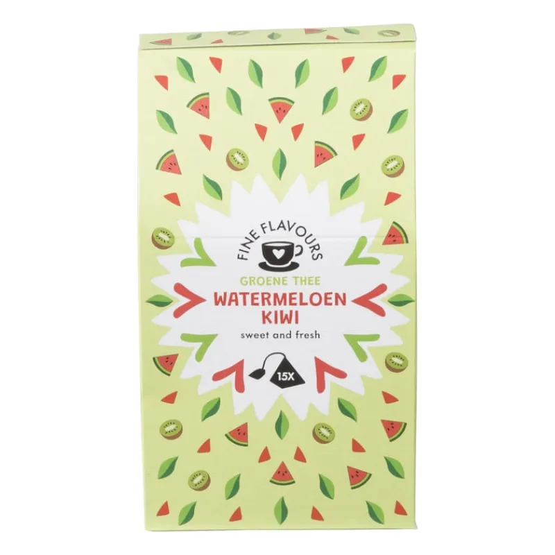 Xenos Thee-Fine flavours groene thee - watermeloen & kiwi - 15 piramide zakjes