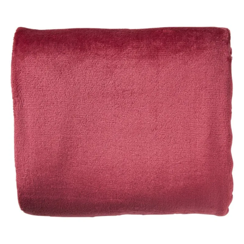 Xenos Kerstcadeaus|Plaids-Fleece deken - bordeauxrood - 200x150 cm