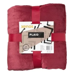Xenos Kerstcadeaus|Plaids-Fleece deken - bordeauxrood - 200x150 cm