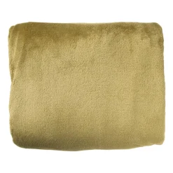 Xenos Plaids-Fleece deken - olijfgroen - 200x150 cm