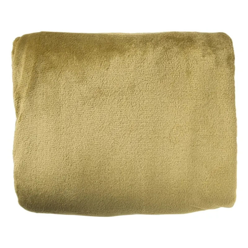Xenos Plaids-Fleece deken - olijfgroen - 200x150 cm