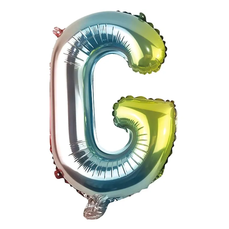 Xenos Ballonnen-Folieballon G - regenboog metallic - 30 cm