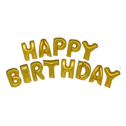 Xenos Ballonnen|Verjaardagen-Folieballon happy birthday - goud