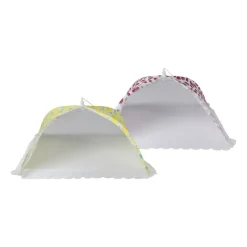 Xenos Foodcovers|Buitenservies-Foodcover citroen - geel/wit - 45x45 cm