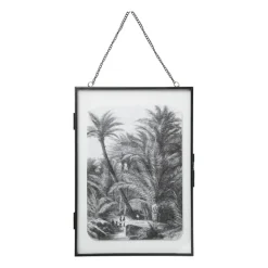 Xenos Fotolijsten-Fotolijst aan ketting staand – zwart - 21x30 cm