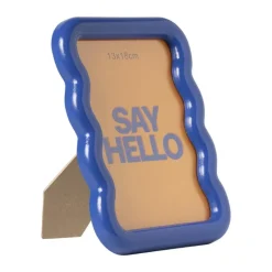 Xenos Fotolijsten-Fotolijst golf - blauw - 13x18 cm
