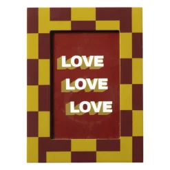 Xenos Fotolijsten-Fotolijst grafisch - bordeauxrood/groen - 10x15 cm