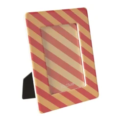 Xenos Fotolijsten-Fotolijst streep - roze/oranje - 10x15 cm