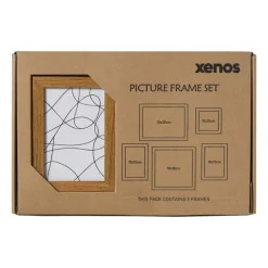 Xenos Fotolijsten-Fotolijstjes - hout - set van 5