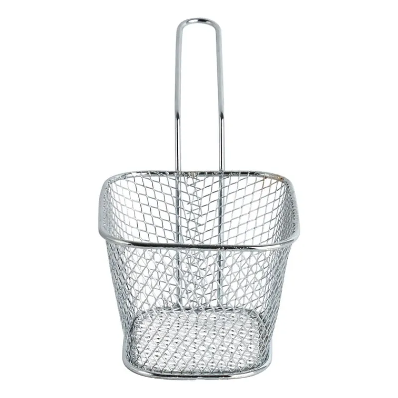 Xenos Keukengerei-Frituurmandje - zilver - 10.5x8.5x6.5 cm