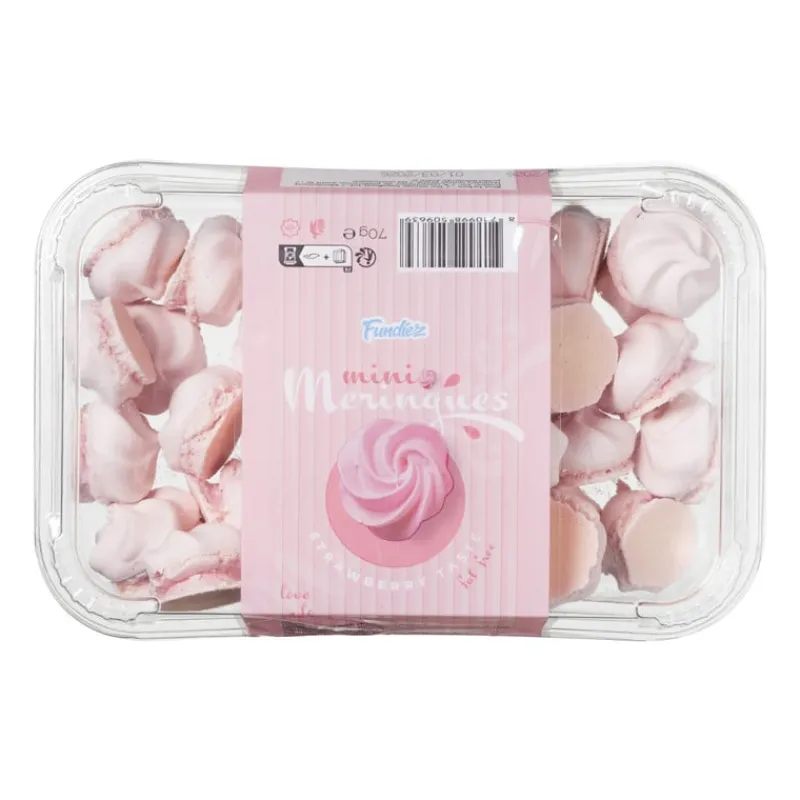 Xenos Taartdecoratie|Snoep-Fundiez mini meringues aardbei - 70 gram