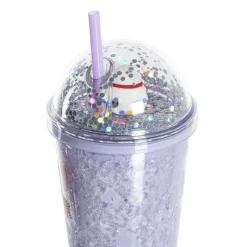 Xenos Kinderservies|Kerstcadeaus-Funny beker kat - paars - 450 ml