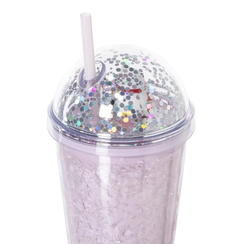 Xenos Kinderservies|Kerstcadeaus-Funny beker kat - roze - 450 ml