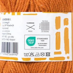 Xenos Garen-Garen acryl - oranje - 100 gram - 240 meter
