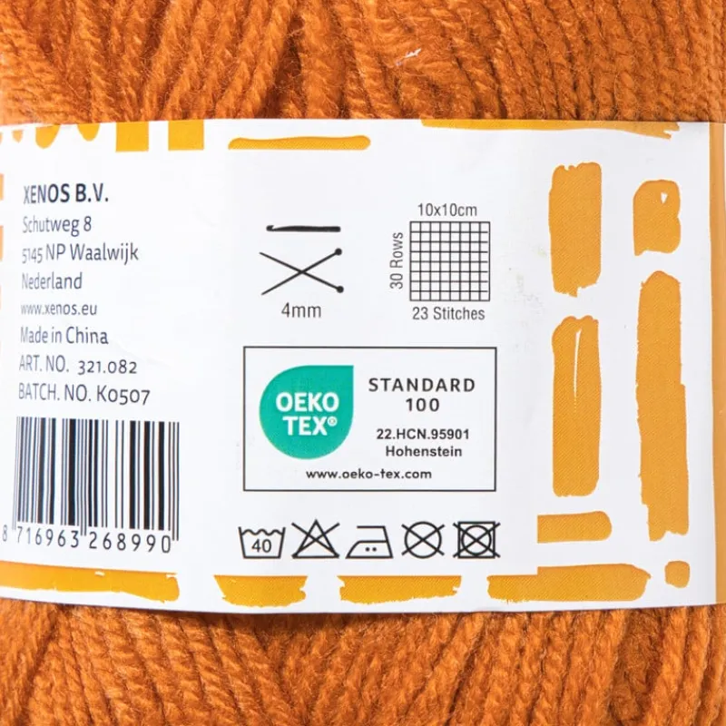 Xenos Garen-Garen acryl - oranje - 100 gram - 240 meter