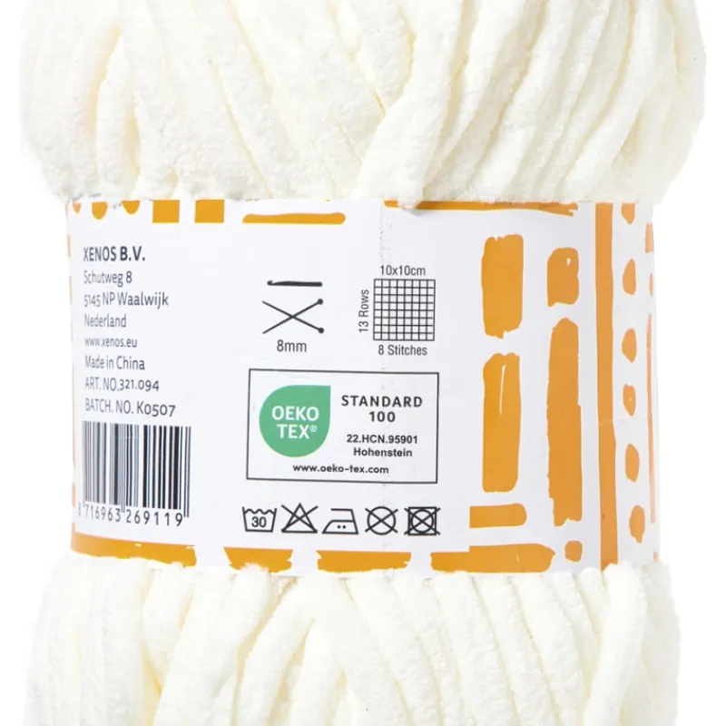 Xenos Garen-Garen chenille - wit - 100 gram - 60 meter