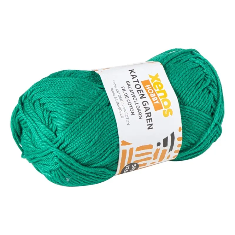 Xenos Garen-Garen katoen - groen - 50 gram - 125 meter