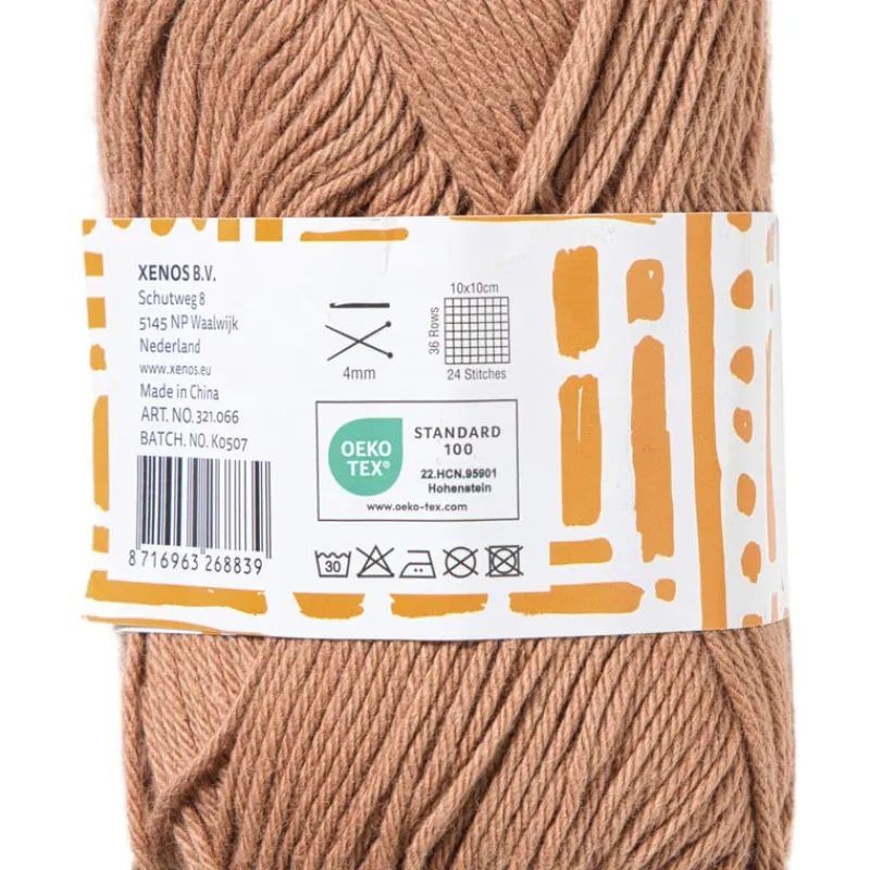 Xenos Garen-Garen katoen - lichtbruin - 50 gram - 125 meter