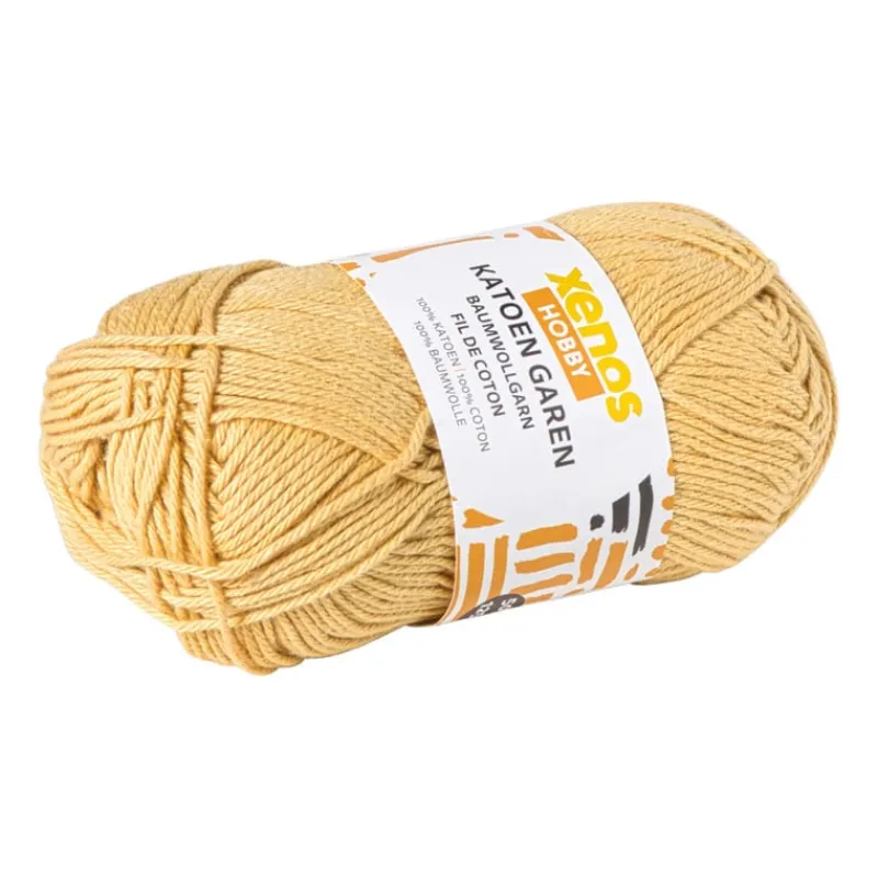 Xenos Garen-Garen katoen - lichtgeel - 50 gram - 125 meter