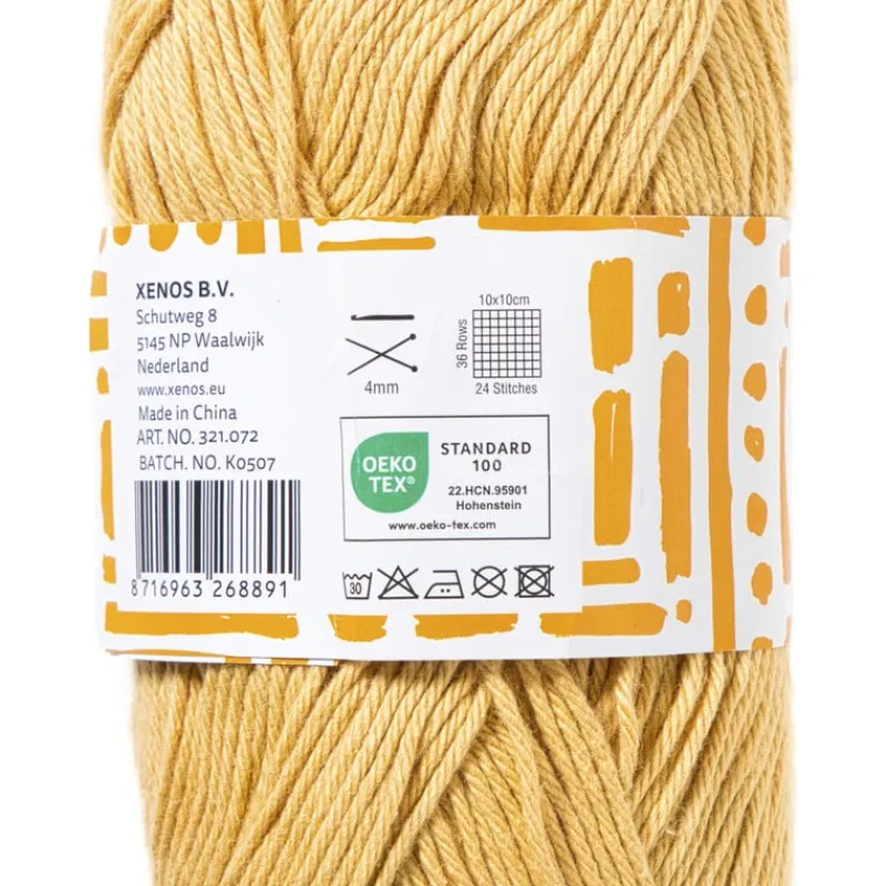 Xenos Garen-Garen katoen - lichtgeel - 50 gram - 125 meter