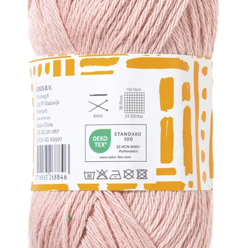 Xenos Garen-Garen katoen - lichtroze - 50 gram - 125 meter