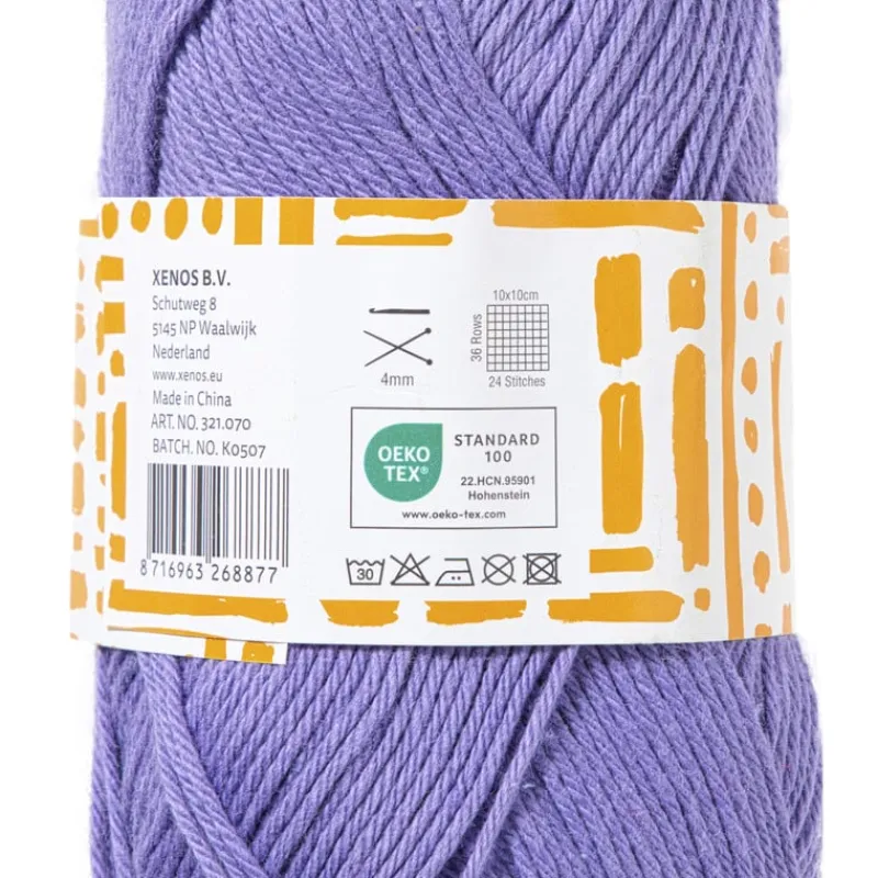 Xenos Garen-Garen katoen - lila - 50 gram - 125 meter