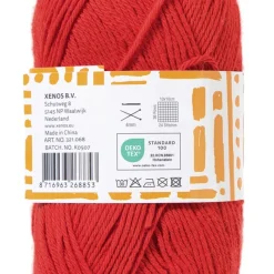 Xenos Garen-Garen katoen - rood - 50 gram -125 meter