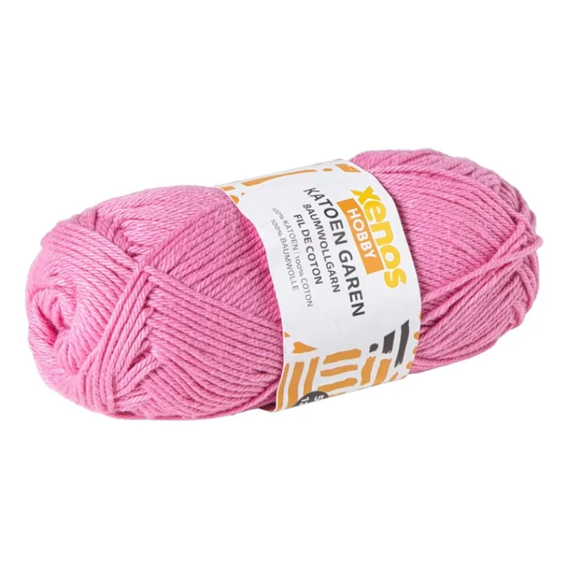 Xenos Garen-Garen katoen - roze - 50 gram - 125 meter