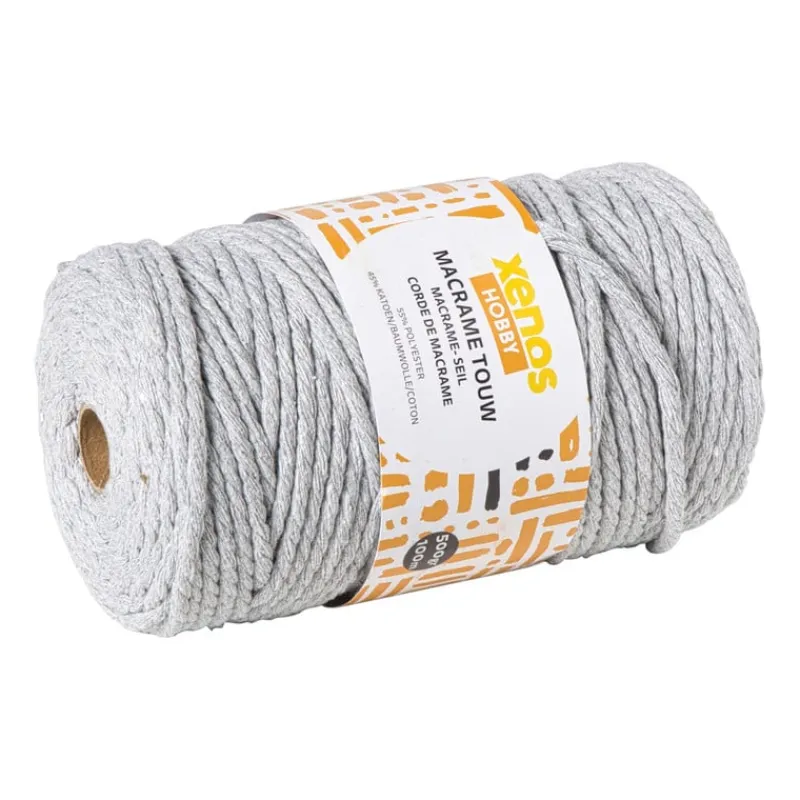 Xenos Garen-Garen macramé - grijs - 500 gram - 100 meter