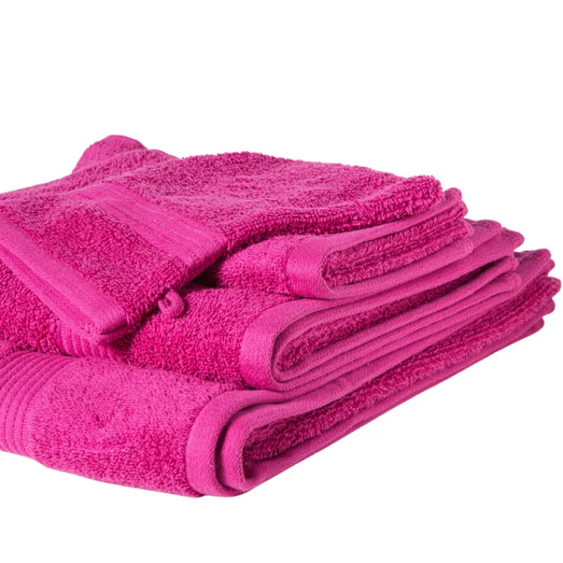 Xenos Badtextiel|Badkamer Accessoires-Gastendoekje - roze - 30x50 cm