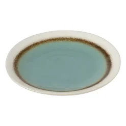 Xenos Borden-Gebaksbordje Roots - turquoise - ø18x2.2 cm