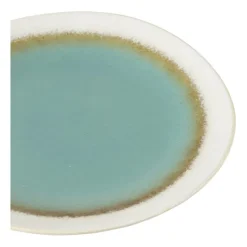Xenos Borden-Gebaksbordje Roots - turquoise - ø18x2.2 cm