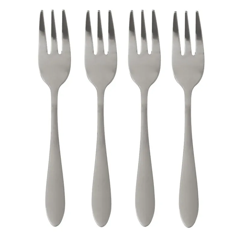Xenos Vorken-Gebaksvorkjes zilver - set van 4