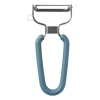 Xenos Keukengerei-Gekartelde Y-dunschiller - blauw - 13x6.3 cm