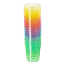 Xenos Wegwerpservies-Gekleurde shotglaasjes - multikleur - set van 20