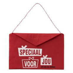 Xenos Cadeautasjes|Kerstcadeaus-Geschenkzakje - rood - 16.5x26 cm