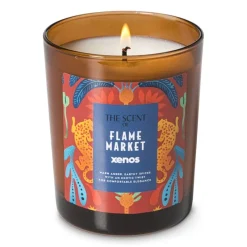 Xenos Geurstokjes|Geurkaarsen-Geurkaars Flame Market - ø9.5x7.9 cm