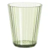 Xenos Waterglazen-Glas streep - groen - 300 ml